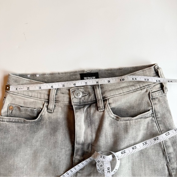 HUDSON Women's Vivid Denim Raw Hem Mini Skirt Gray SZ 25 - Picture 10 of 14